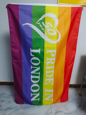 ডিজিটাল প্রিন্টিং 3x5 LGBT ফ্ল্যাগ গে লেসবিয়ান উভকামী গর্ব পতাকা