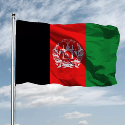 CMYK রঙ 3x5 কাস্টম পতাকা 100% পলিয়েস্টার আফগানিস্তান আন্তর্জাতিক পতাকা