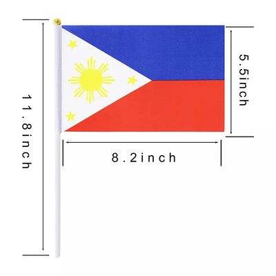 পোর্টেবল ফিলিপাইনের জাতীয় পতাকা 14x21cm ফিলিপিনো হাতে ধরা পতাকা