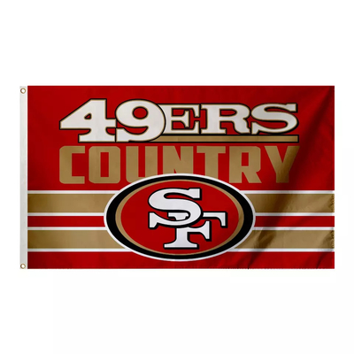 কাস্টম NFL SF সান ফ্রান্সিসকো 49ers ফুটবল দলের পতাকা 3x5ft পতাকা ইকো ফ্রেন্ডলি